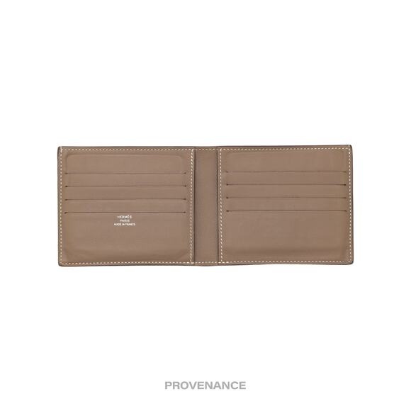 🔴 Hermès Citizen Twill Compact Wallet - Etoupe Swift - Picture 6 of 8